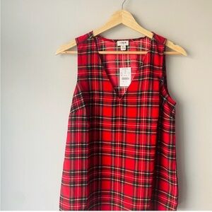 J. Crew Tartan Plaid Sleeveless Blouse NWT